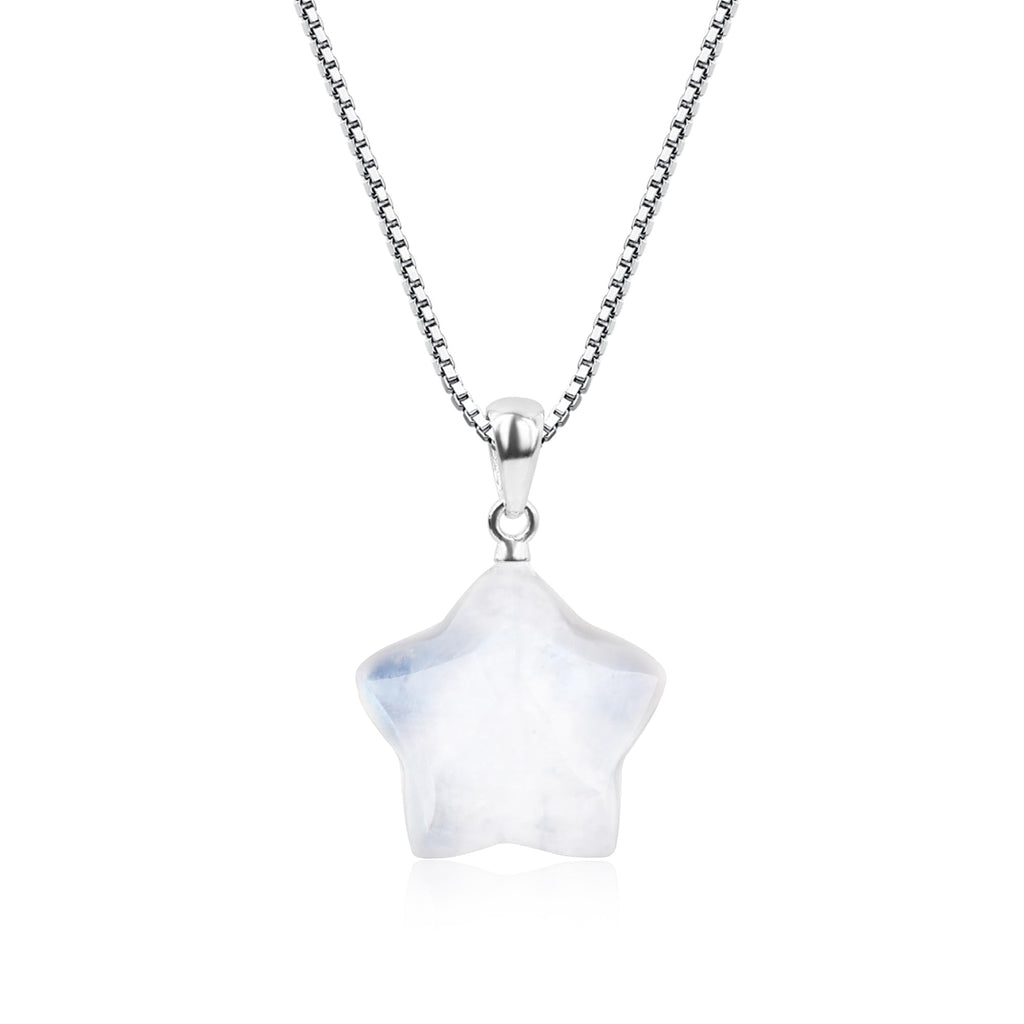 COAI Damen Kristall Kette aus Mondstein Anhänger mit 925 Silberkette