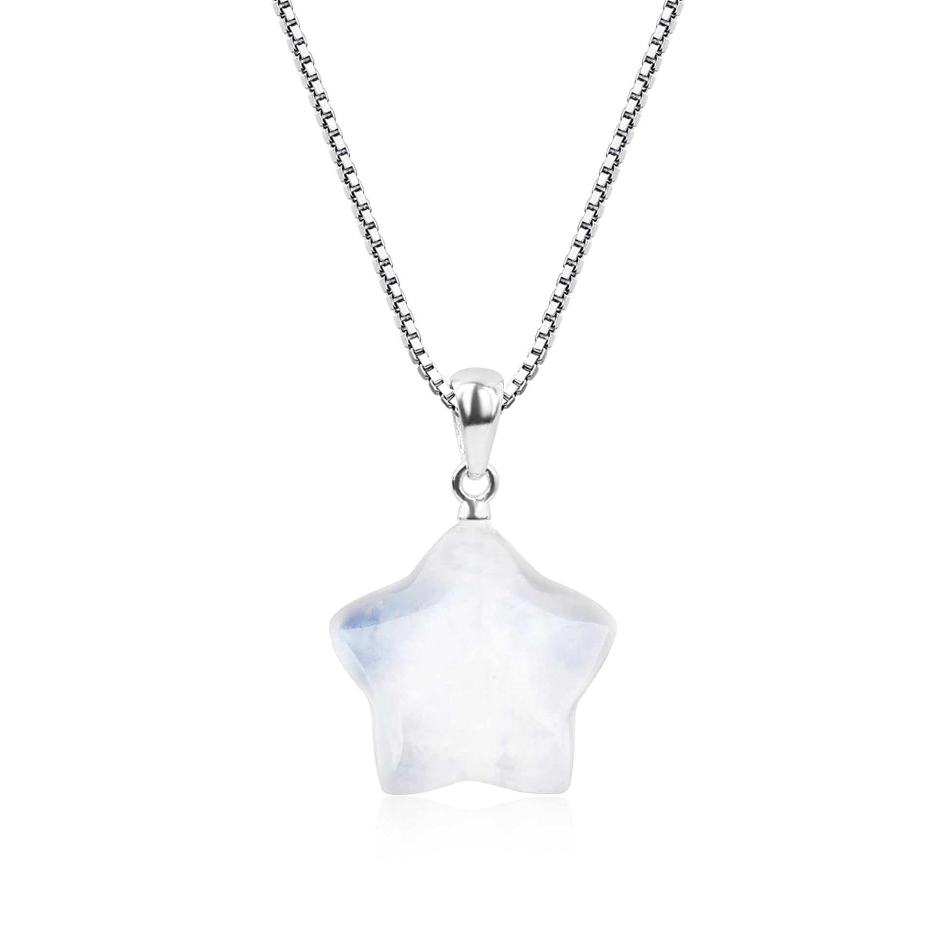 COAI Damen Kristall Kette aus Mondstein Anhänger mit 925 Silberkette