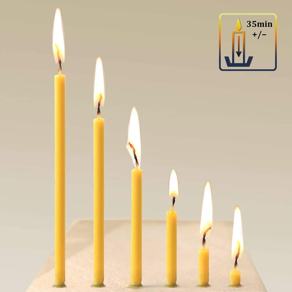 NKlaus - Thin Beeswax Ritual Candles - Church Candles Height 14 cm - Altar - Ritual Candles - Church Quality - Yellow Beeswax Candles (Pack of 100 - Approx. 330 g) 36409