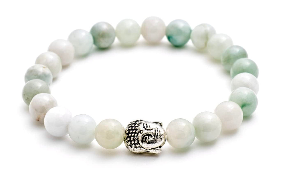 BERGERLIN Buddha Armband - Naturstein geprüft in Deutschland, mit echten Naturstein oder Lavastein Perlen - Naturstein Armband mit Echtheitszertifikat für Damen und Herren