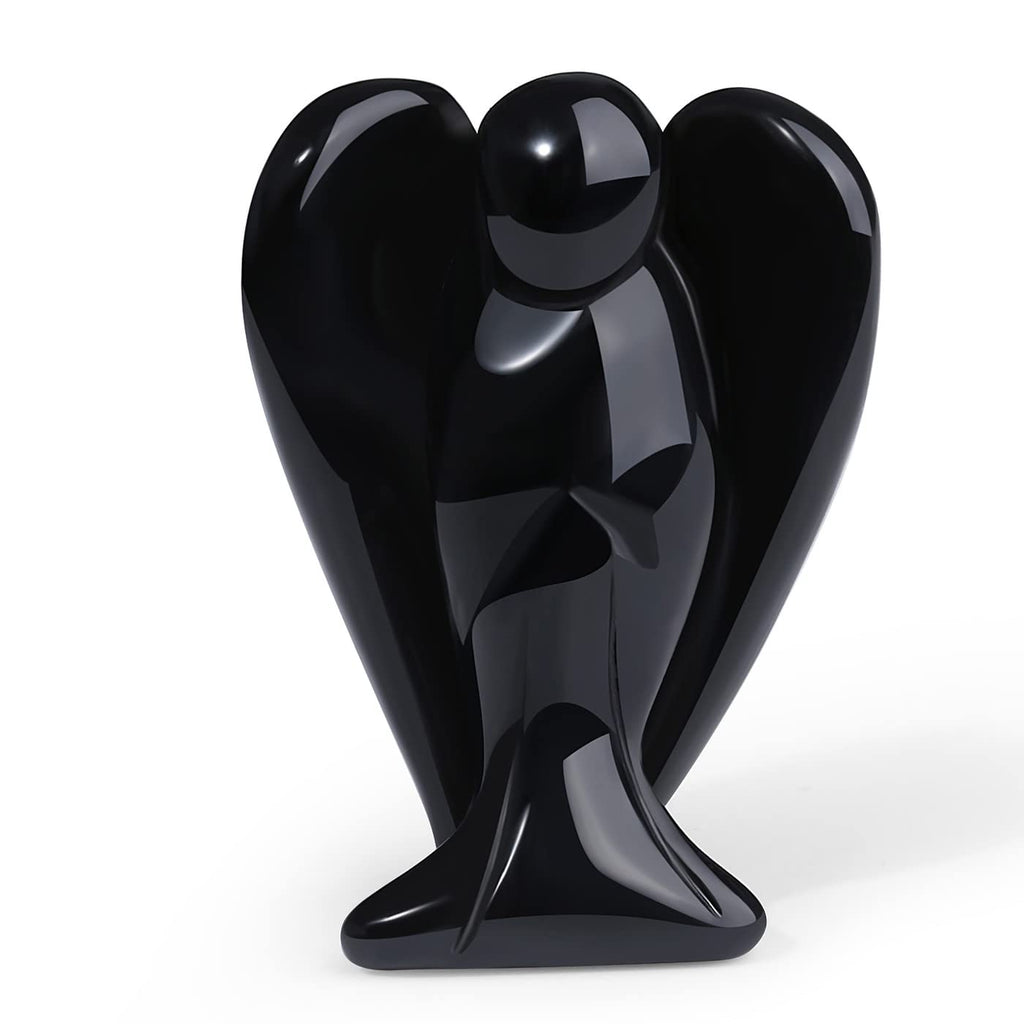 XIANNVXI Tigerauge Schutzengel Kristalle Engel Figur Heilung Kristall Edelsteine Poliert Steine Statue Reiki Angel Figur Schutzengel Geschenk