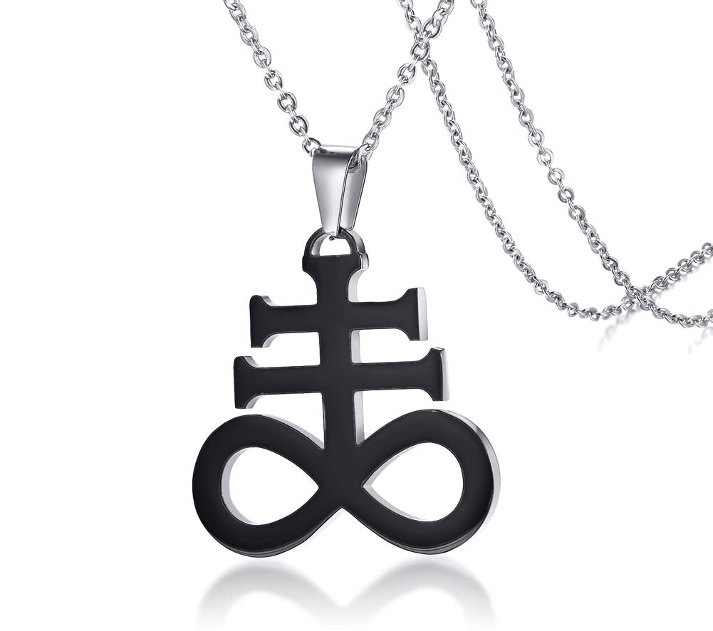 Herren Satanische Halskette : Edelstahl Satan Ziege Halsketten Zeichen von Luzifer Anhänger Umgekehrte Kreuz Anhänger Ziege Kopf Anhänger Leviathan Kreuz Symbol Anhänger Halloween Weihnachten Geschenk