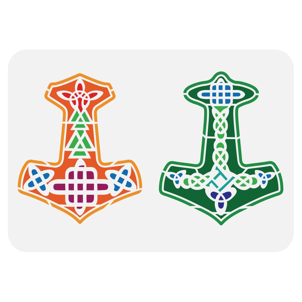 FINGERINSPIRE Wikinger Runen Malschablone 21x29.7 cm Wiederverwendbare Alte Alphabet Schablone Wikinger Thema Runen Muster Bastelschablone Zum Malen Auf Wand Holzmöbel Heimdekoration Heimdekoration