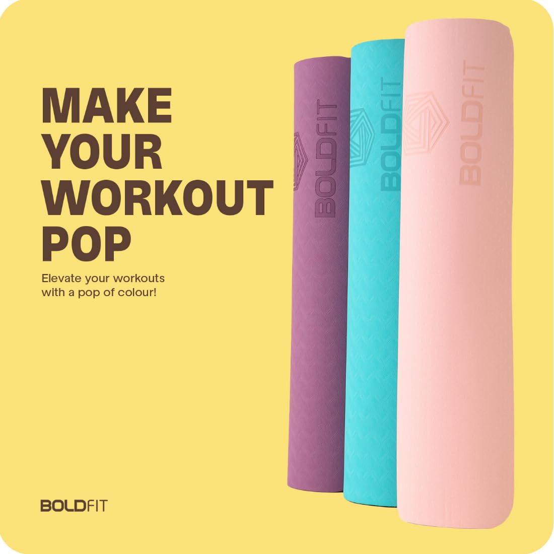 Boldfit Yoga Mat for Women and Men with Cover Bag TPE Material Extra Thick Exercise Yoga Mat for Men for Workout, Yoga, Fitness, Exercise Mat Anti Slip Mat, -Yoga Mat Gym Mat 6mm -Blue Pink