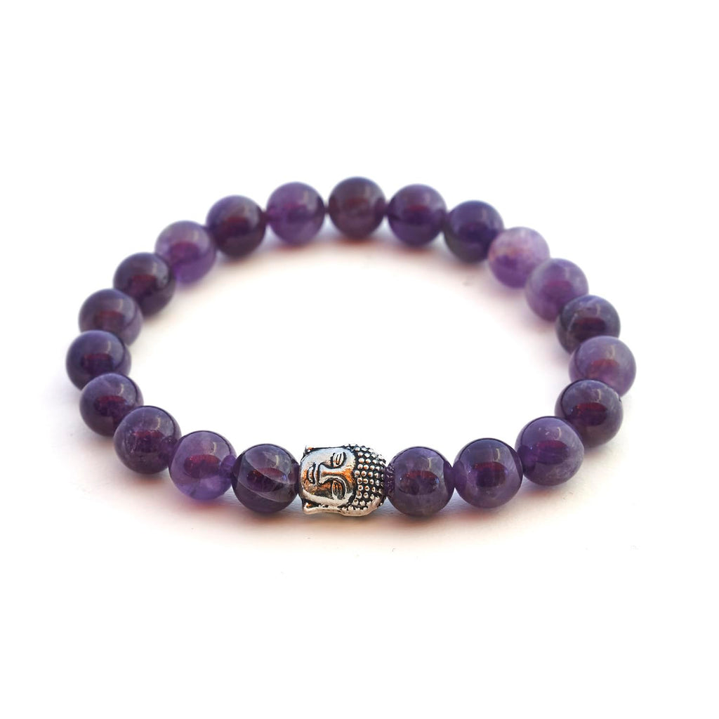 BERGERLIN Buddha Armband - Naturstein geprüft in Deutschland, mit echten Naturstein oder Lavastein Perlen - Naturstein Armband mit Echtheitszertifikat für Damen und Herren