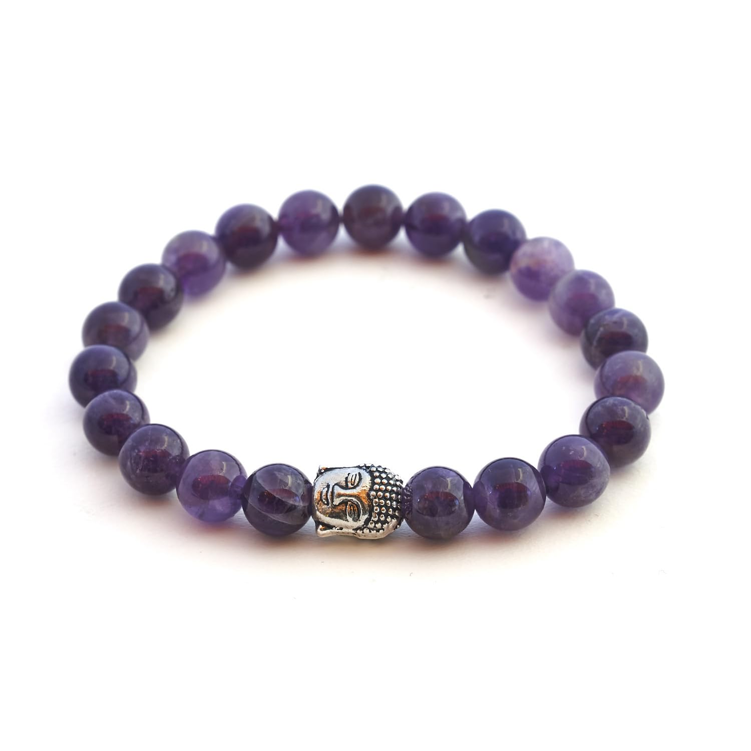 BERGERLIN Buddha Armband - Naturstein geprüft in Deutschland, mit echten Naturstein oder Lavastein Perlen - Naturstein Armband mit Echtheitszertifikat für Damen und Herren