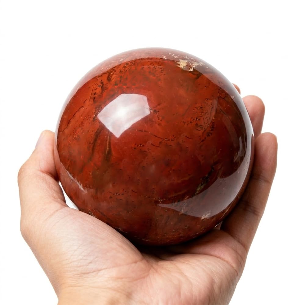 2.4-2.8 inch Natural Red Tiger Eye Crystal Ball with Stand, Hand Polished Quartz Massage Sphere, Reiki Healing Gemstone Ball, Feng Shui Room Desktop Decorative Rock Orb
