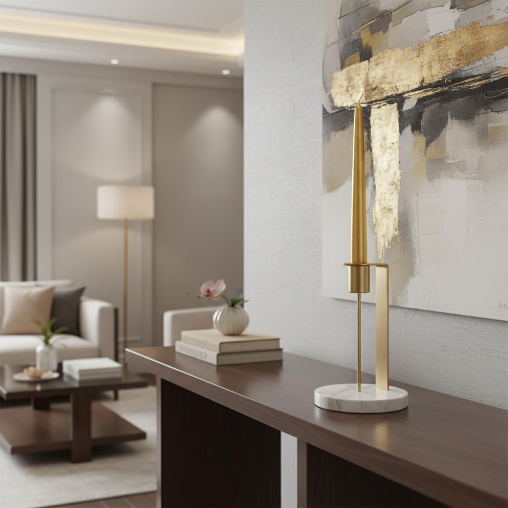 10 x Gold Tapered Candles Diameter 2.2cm Height 25cm