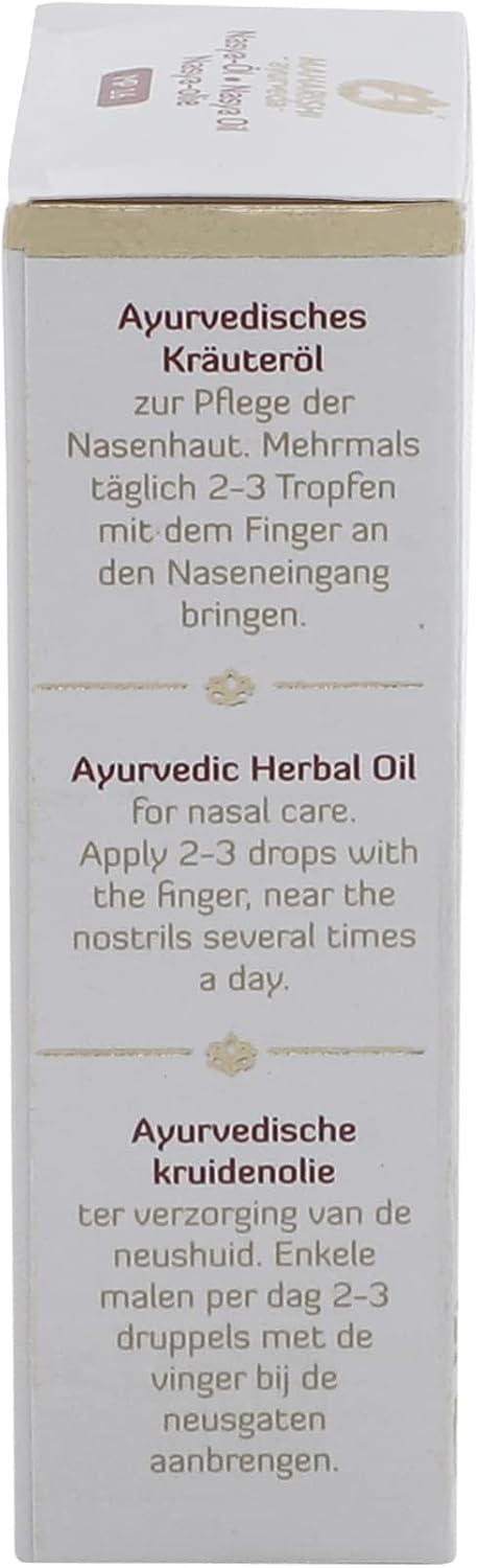 Maharishi Ayurveda Nasya-Öl, 10 ml, Ayurvedisches Nasenöl, Hilft bei trockener Nase, Schutz für die Nasenschleimhaut, Frei von Farbstoffen, Aromen & künstlichen Zusatzstoffen | 1er Pack