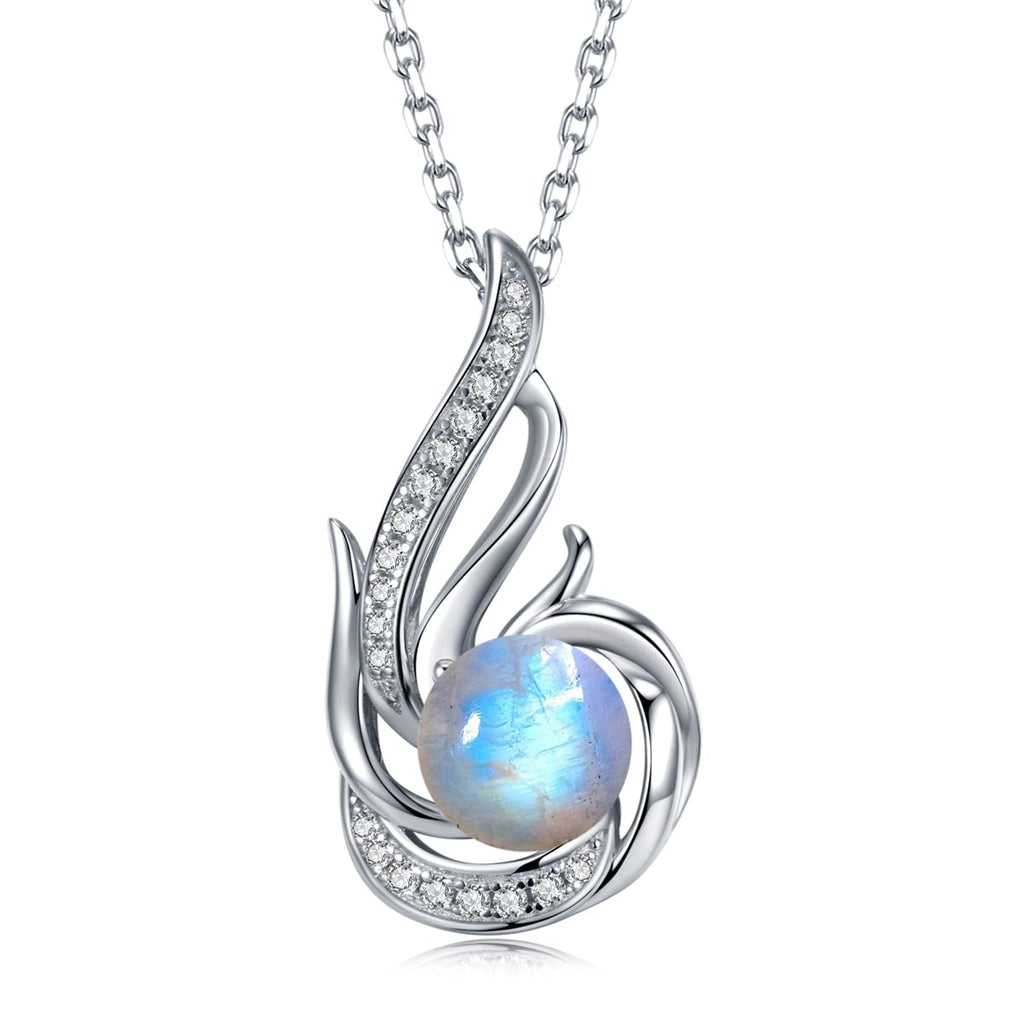Sterling Silber Geburtsstein Halskette für Frauen erstellt oder echte Edelstein Phoenix Halsketten Geburtstag Jubiläum Schmuck Geschenke für Frauen Mädchen Mama, justierbare Kette