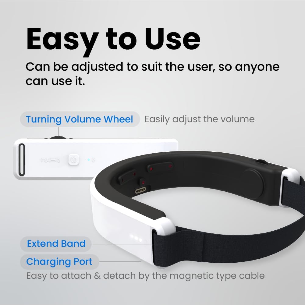 Good Sleep Headset for Relaxation & Bedtime Routine, 40Hz Gamma Light & Bone Conduction Sound Rhythmic Massager, Designed to Insomnia Relief, Promote Calm, Focus, Meditation and Mental Rest