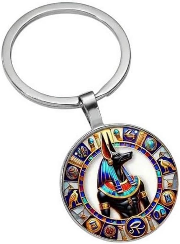 Anubis Egyptian God Printed Keyring Bag Jewelry