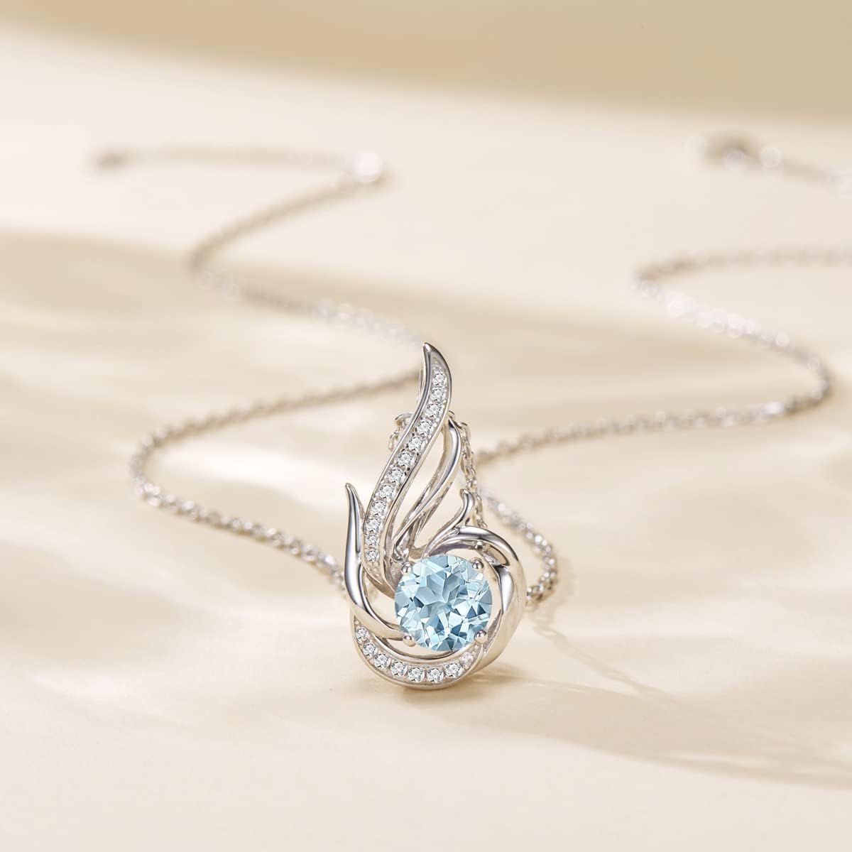 Sterling Silber Geburtsstein Halskette für Frauen erstellt oder echte Edelstein Phoenix Halsketten Geburtstag Jubiläum Schmuck Geschenke für Frauen Mädchen Mama, justierbare Kette