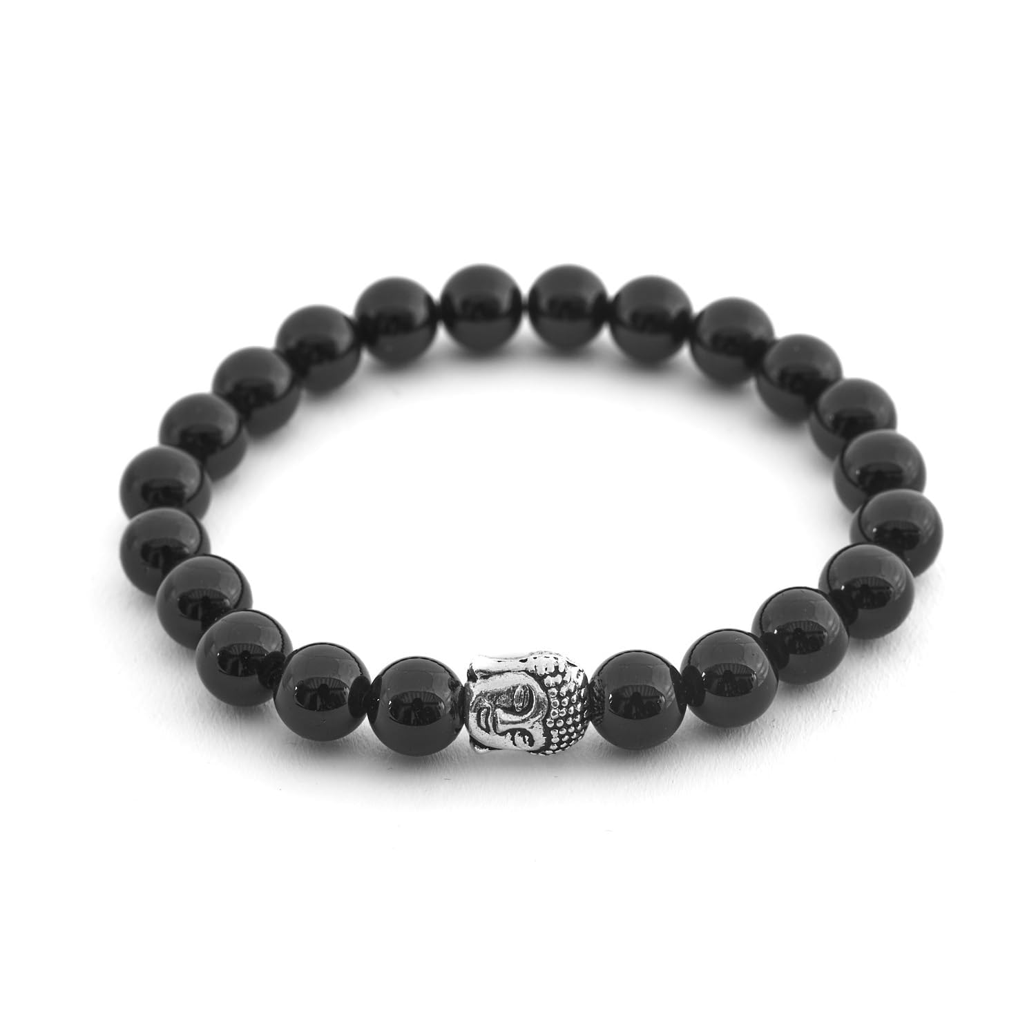 BERGERLIN Buddha Armband - Naturstein geprüft in Deutschland, mit echten Naturstein oder Lavastein Perlen - Naturstein Armband mit Echtheitszertifikat für Damen und Herren