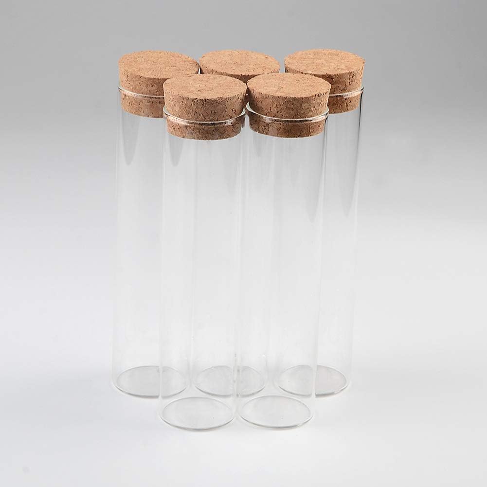 110ml reagenzglas glasflasche mit kork, große kapazitäten für mehr dinge mit großem durchmesser (6, 110ml)