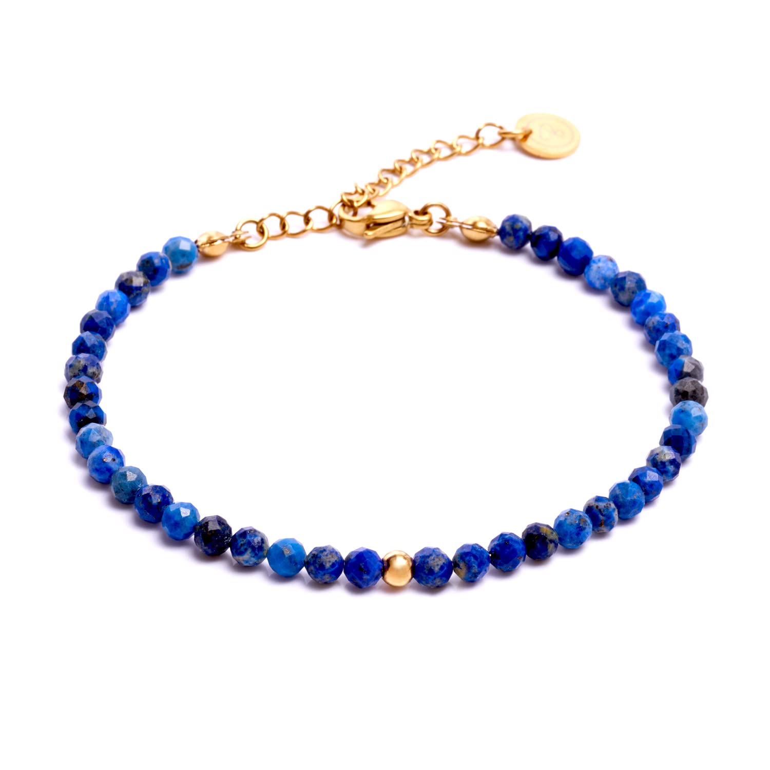 BERGERLIN Echtes Naturstein Perlenarmband - Naturstein geprüft in Deutschland, mit 925 Sterling Silberperle oder vergoldeter Perle - Mit Verschluss und Echtheitszertifikat, für Damen und Herren