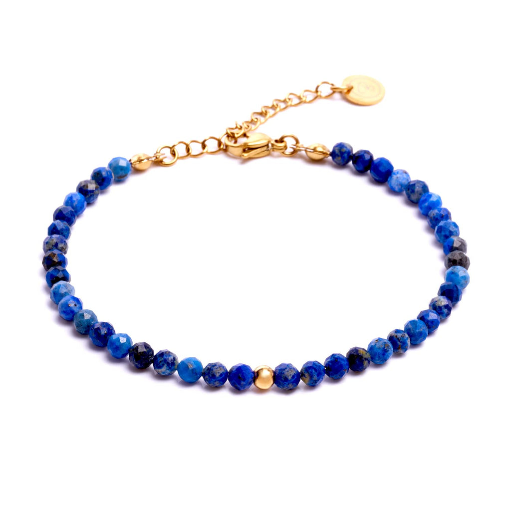 BERGERLIN Echtes Naturstein Perlenarmband - Naturstein geprüft in Deutschland, mit 925 Sterling Silberperle oder vergoldeter Perle - Mit Verschluss und Echtheitszertifikat, für Damen und Herren