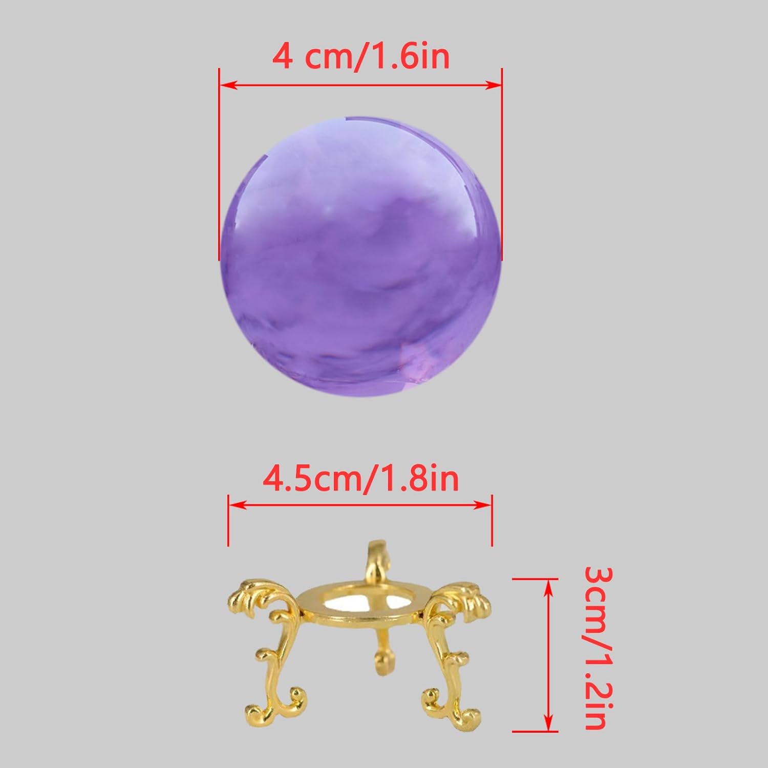 2 Stücke Kristallkugel, Kristallkugel mit Ständer, Glaskugel Kristall Deko, Für Heimdekoration und Fotografie