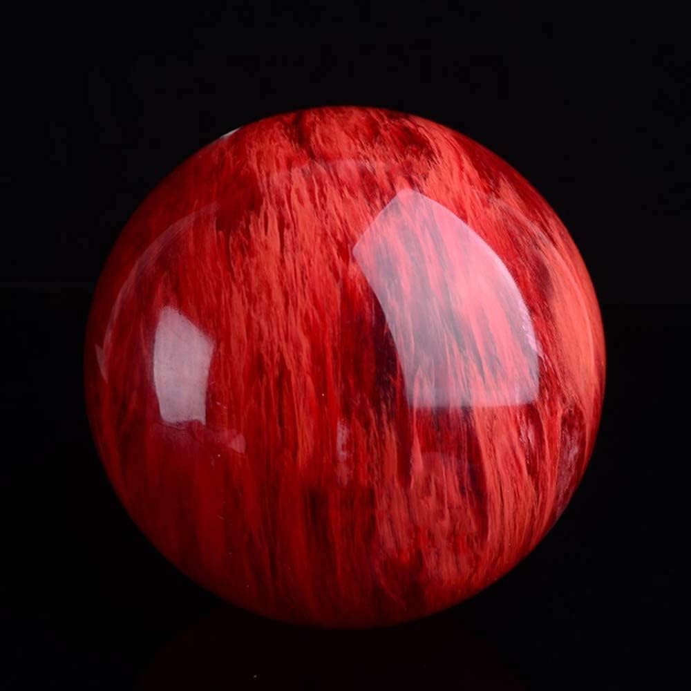 GYKLE Red Obsidian Ball with Stand, 4 Inch Natural Red Crystal Ruby Ball Sphere Melting Quartz Crystal Gemstone for Meditation Healing Feng Shui Divination Sphere Home Decoration Gift Box