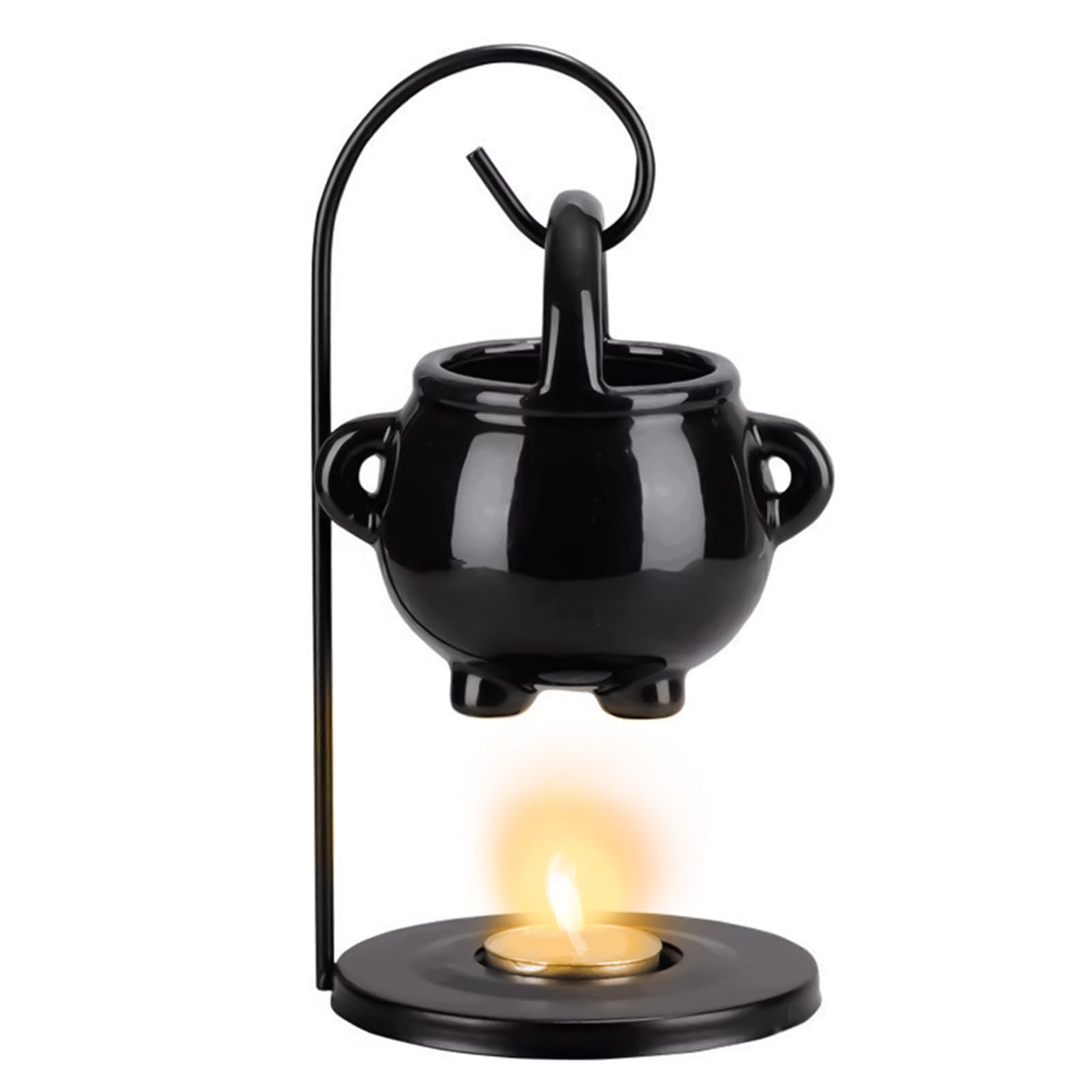 Ceramic Fragrance Lamp Tea Light for Essential Oils, Minimalist Fragrance Light, Aroma Lamp, High-Quality Oil Lamp, Tea Light, Oil and Wax Diffuser, Fragrance Oil Lamp, Matte Black