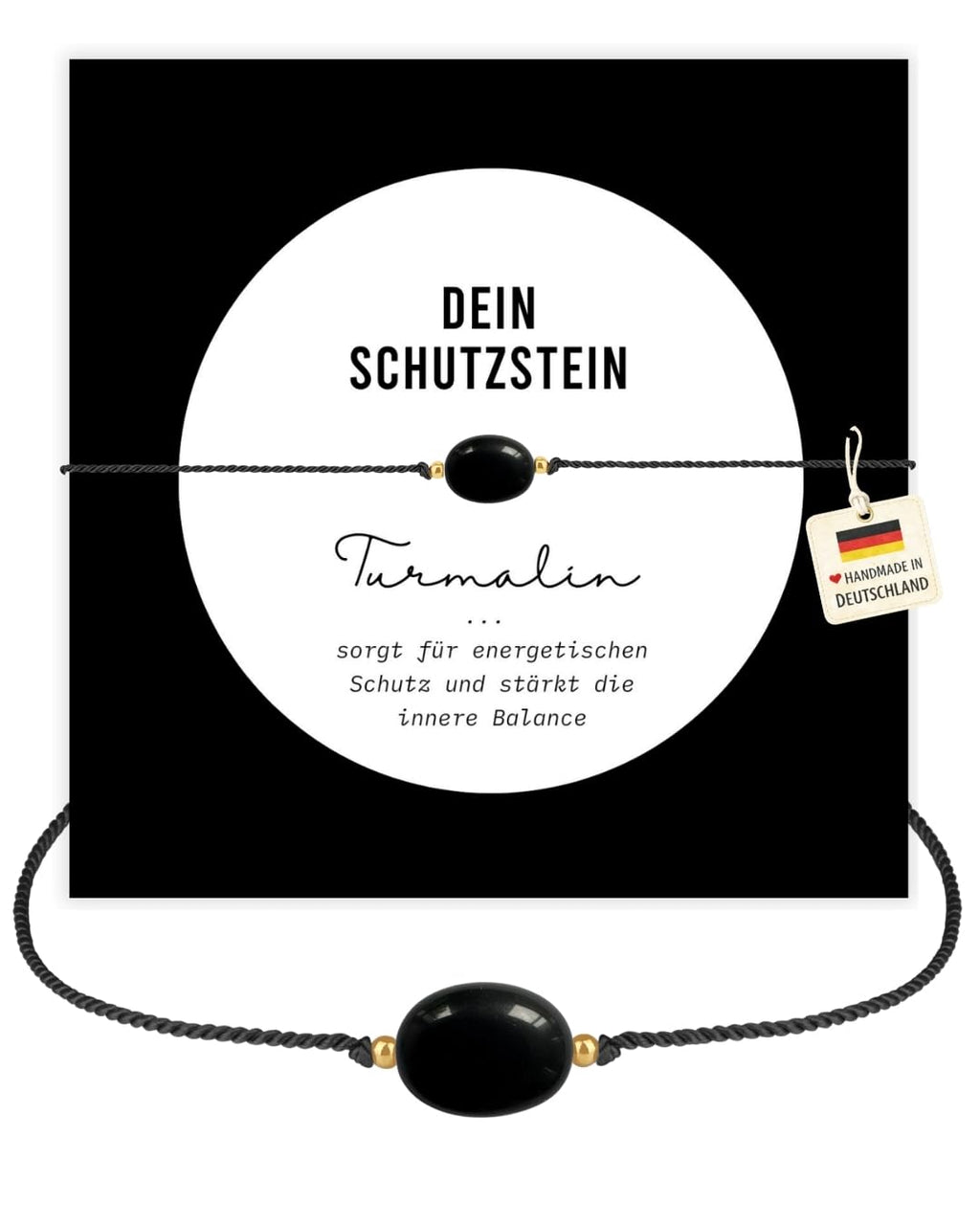 happymaker - Edelstein Armband Damen, handgefertigt in Deutschland mit Goldperlen, Geschenkkarte und Geschenkverpackung, Mutmacher Geschenk