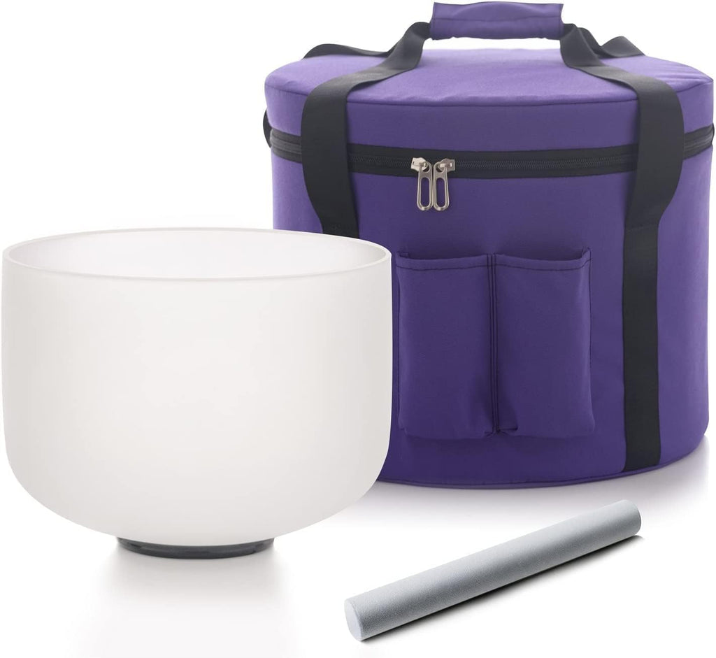 Hye-eun 432hz Kristall Klangschalen,8 Zoll mit E Note Klangschale aus Kristall Solar Plexus Chakra mit Tragetasche percussion instruments(20.3cm) zur heilung