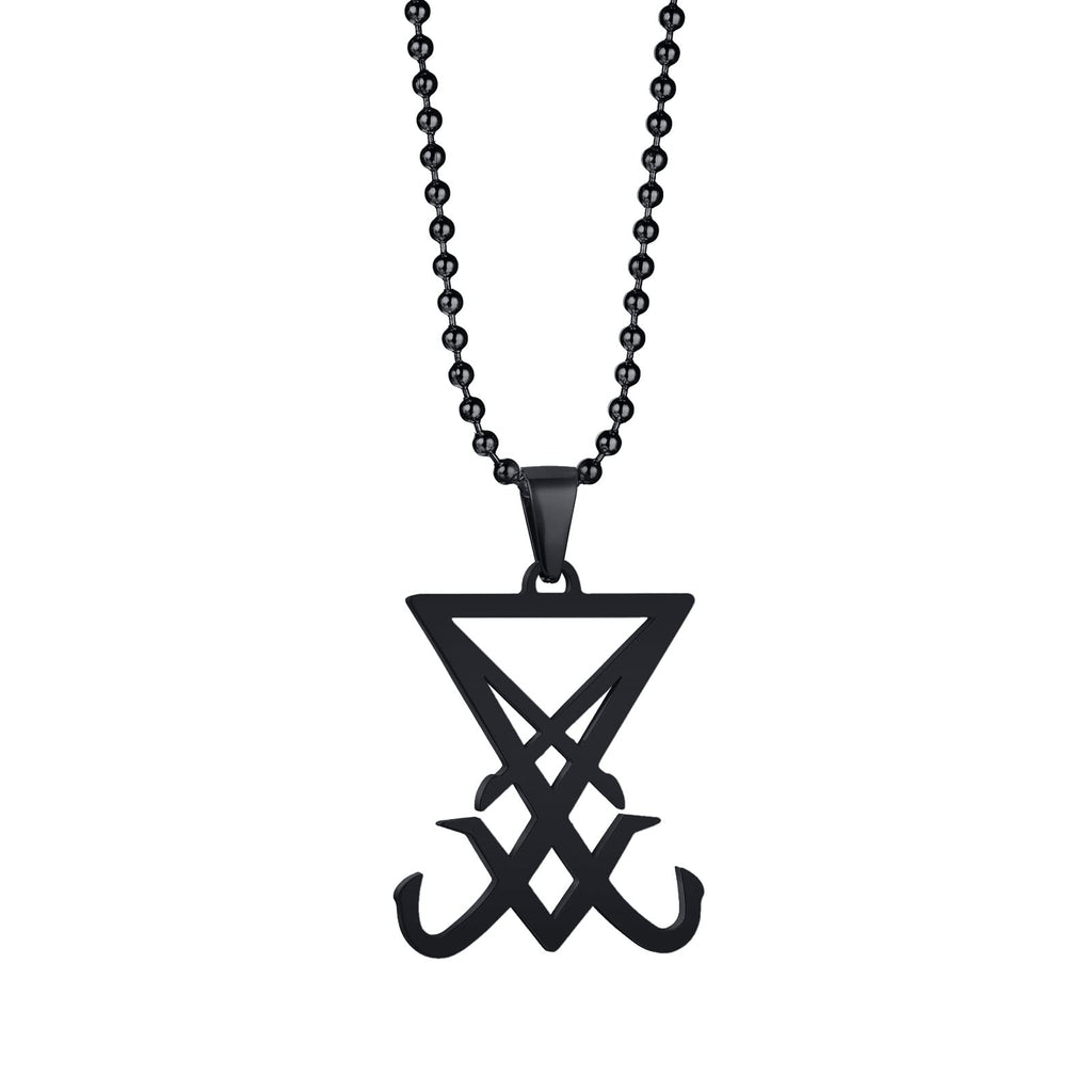 Herren Satanische Halskette : Edelstahl Satan Ziege Halsketten Zeichen von Luzifer Anhänger Umgekehrte Kreuz Anhänger Ziege Kopf Anhänger Leviathan Kreuz Symbol Anhänger Halloween Weihnachten Geschenk