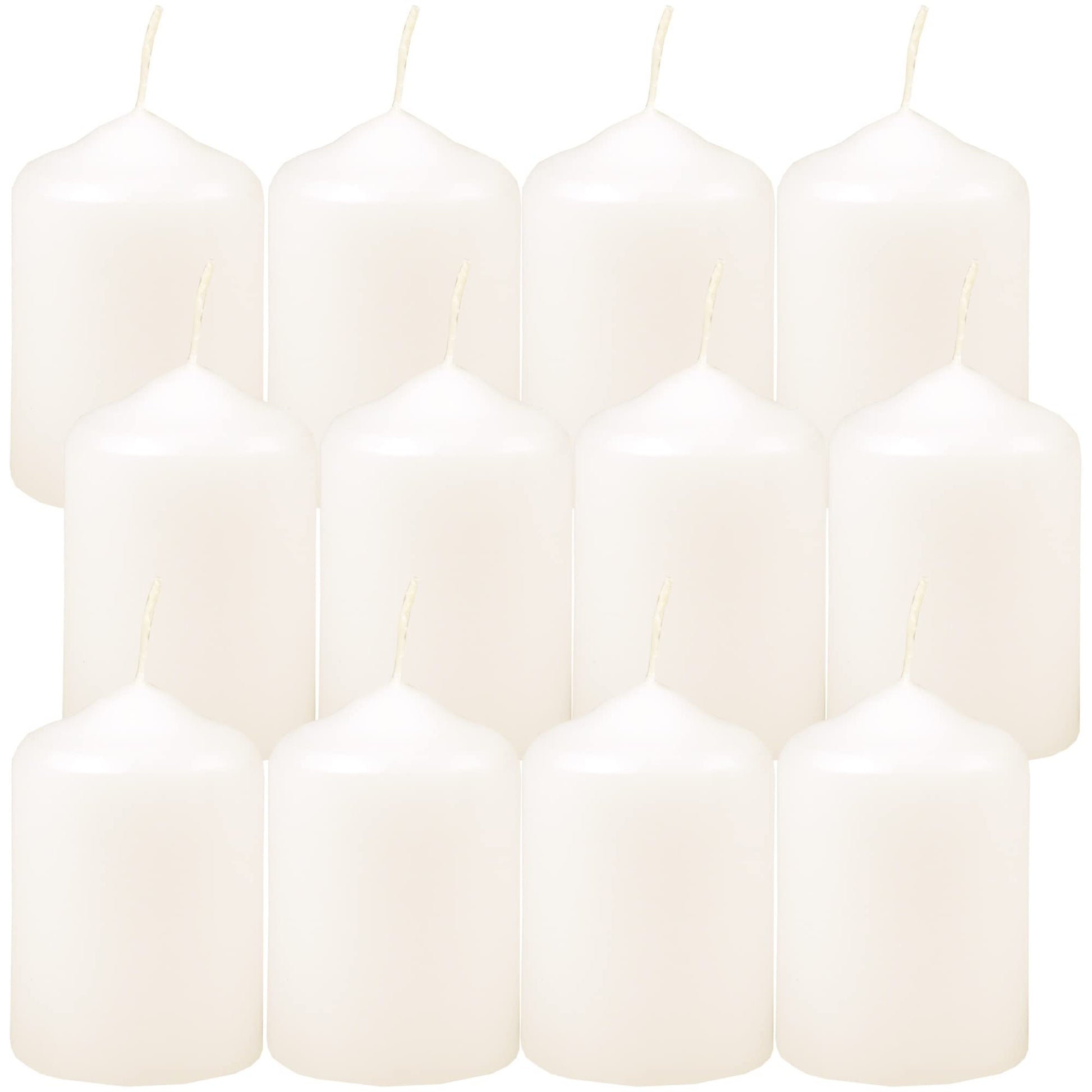 Wax Candles, Pillar Candles, Black, Tea Light Diameter 4 cm x height 6 cm (Pack of 6), Available in Many Colours - Made in the EU - Candles Block Candles - Wax