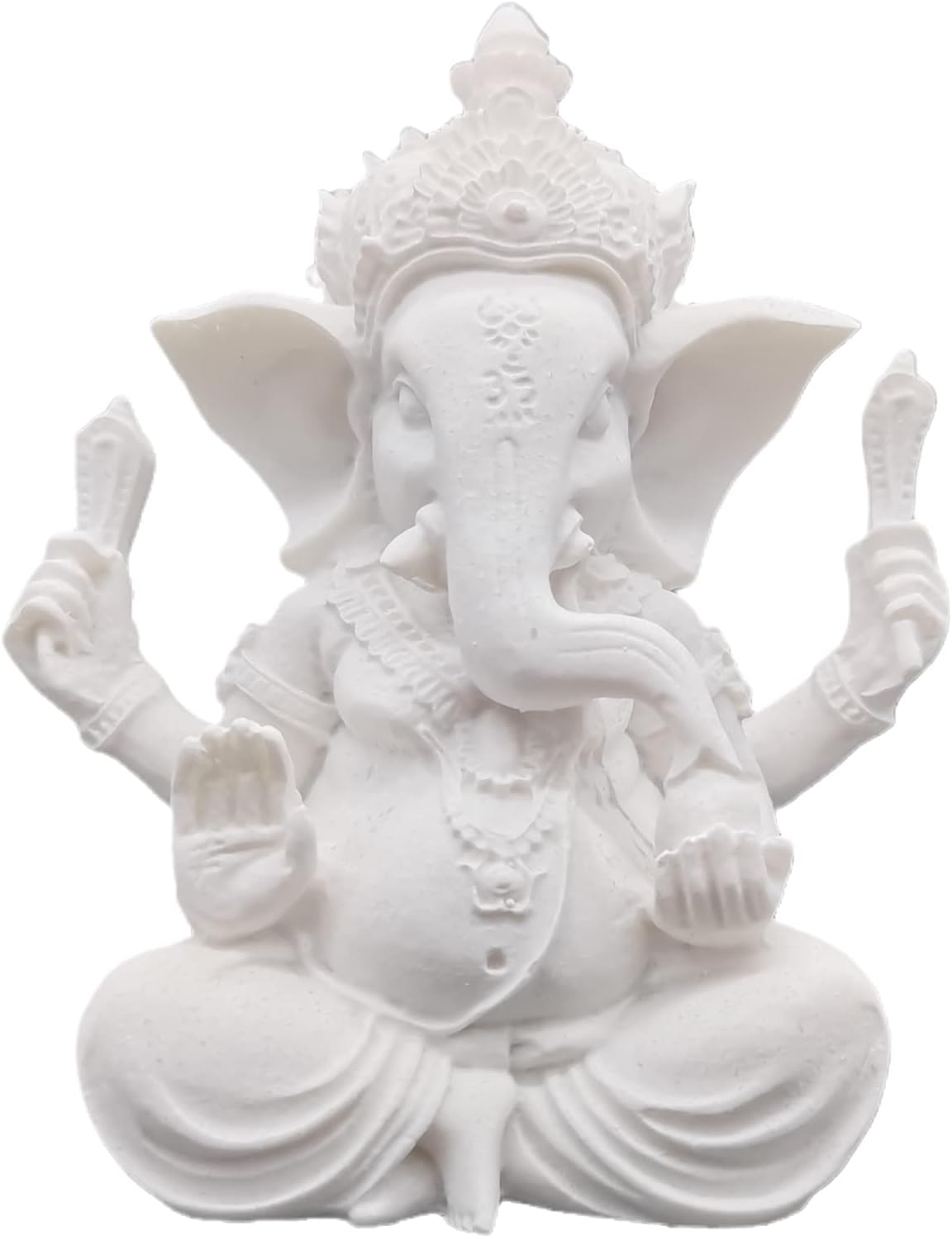 Ganesha Buddha Statue,Buddha Figur,Deko Statue,Deko Wohnzimmer,Indische Ganesha, Home Store Dekoration(9.5cm/Weiss)