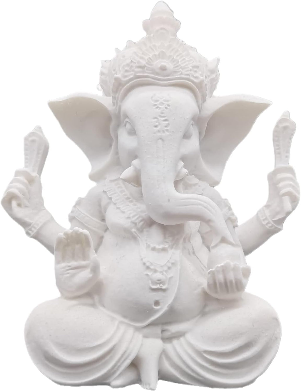 Ganesha Buddha Statue,Buddha Figur,Deko Statue,Deko Wohnzimmer,Indische Ganesha, Home Store Dekoration(9.5cm/Weiss)
