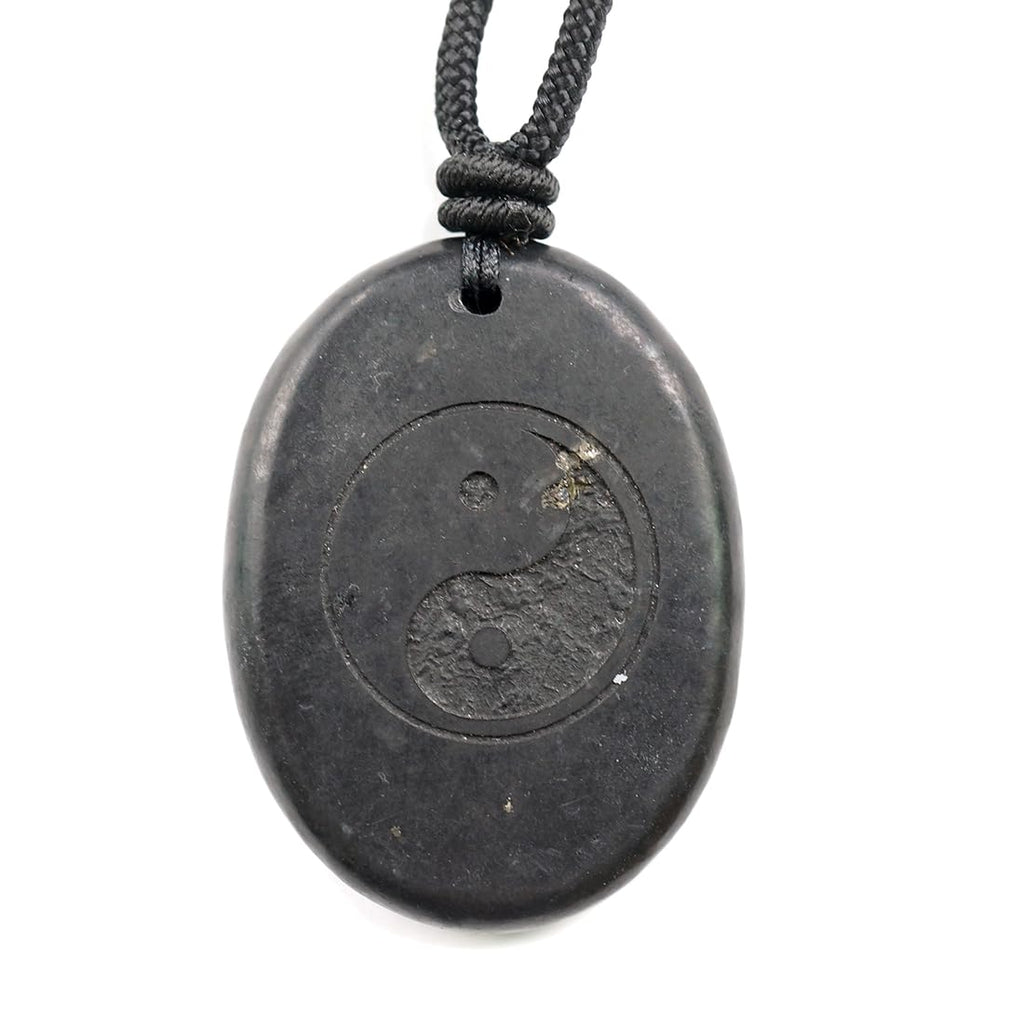 RICHRAIN Halskette mit Anhänger aus echtem natürlichem Schungit, spirituelle Geschenke für Frauen, Kristallheilung, Kristallgeschenke für Männer (Tree of Life)