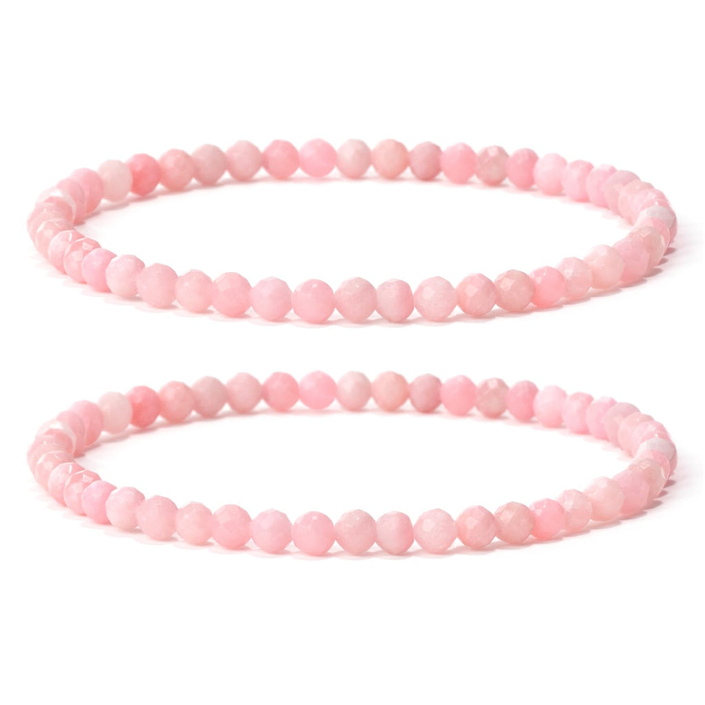 4 mm Stretch Bracelet Made of Real Natural Stone Beads, Healing Stone Bracelet, Yoga Bracelet for Women, Men, Lucky Bracelet, Friendship Bracelet, Replacement Beads Included