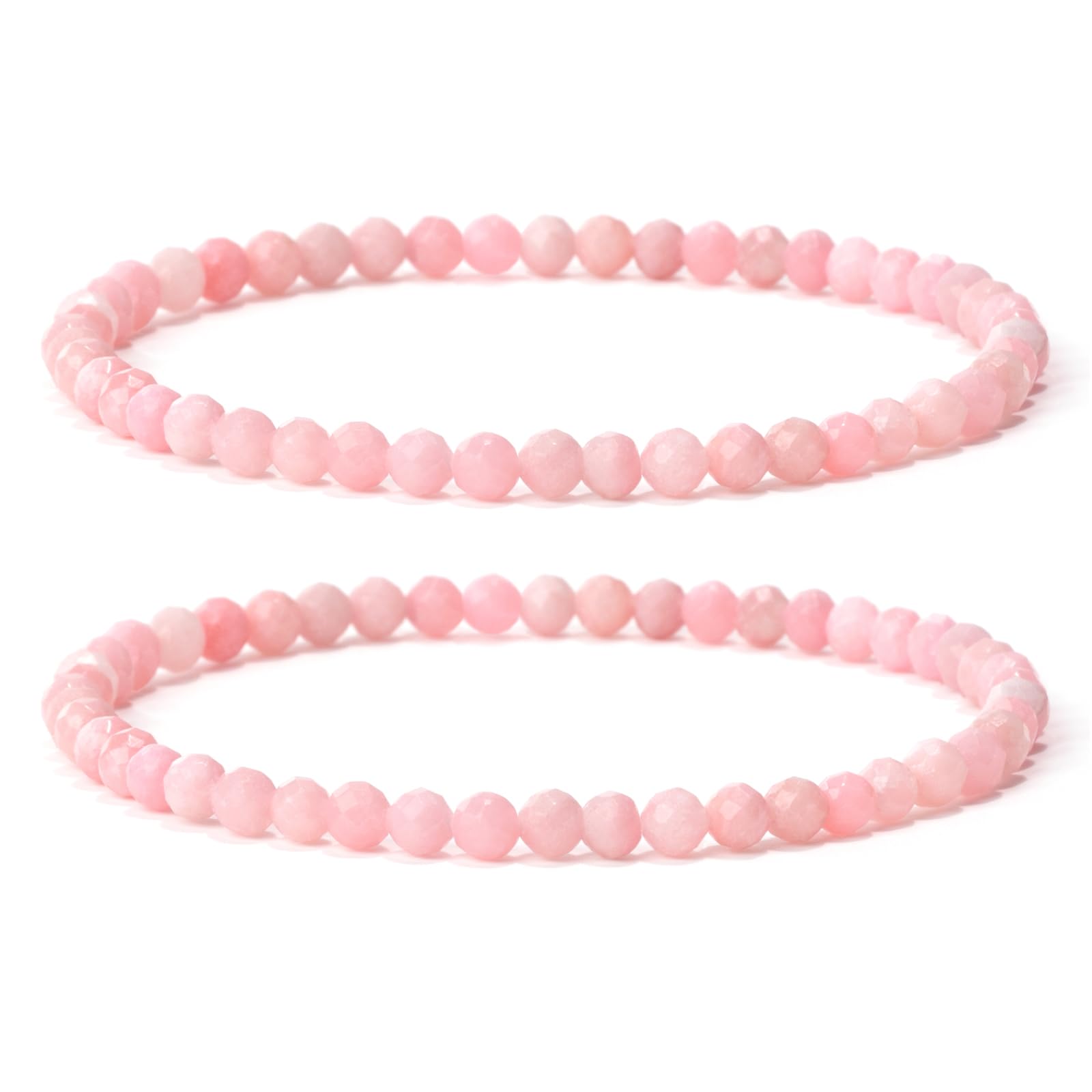 4 mm Stretch Bracelet Made of Real Natural Stone Beads, Healing Stone Bracelet, Yoga Bracelet for Women, Men, Lucky Bracelet, Friendship Bracelet, Replacement Beads Included