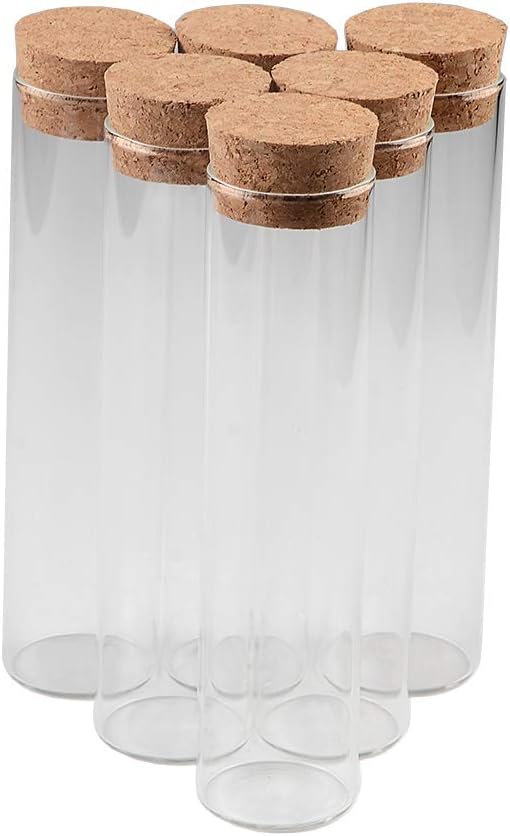 110ml reagenzglas glasflasche mit kork, große kapazitäten für mehr dinge mit großem durchmesser (6, 110ml)
