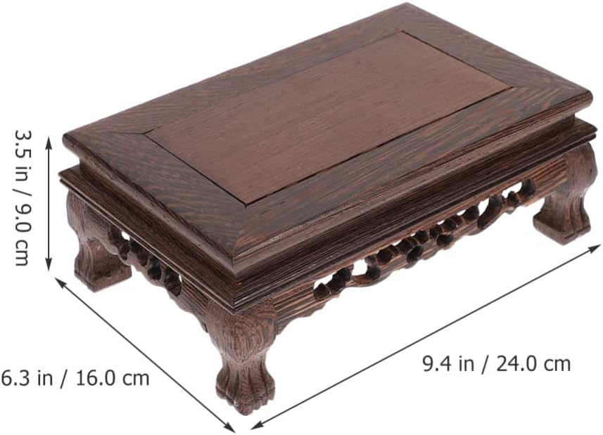 Alipis Craft Base Display Stand Made of Wood Flower Pot Stand Flower Pot Tray Square Teapot Base Holder for Flower Pots Bonsai Base Altar East Accessories Wooden Office