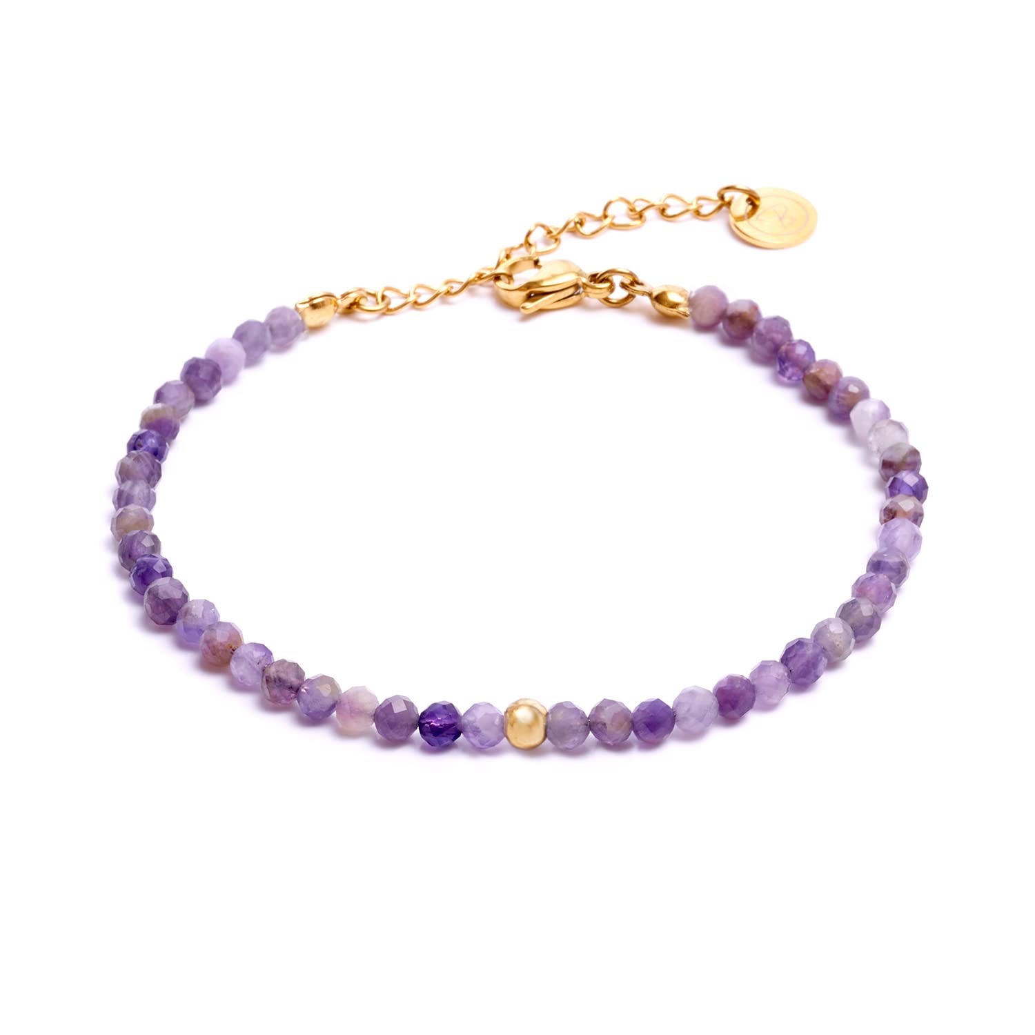 BERGERLIN Echtes Naturstein Perlenarmband - Naturstein geprüft in Deutschland, mit 925 Sterling Silberperle oder vergoldeter Perle - Mit Verschluss und Echtheitszertifikat, für Damen und Herren