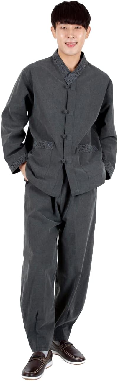 ILLANG Unisex Hanbok Set, Korea Traditional Clothing, BTS Casual Hanbok for Yoga and Meditation, Temple Clothes