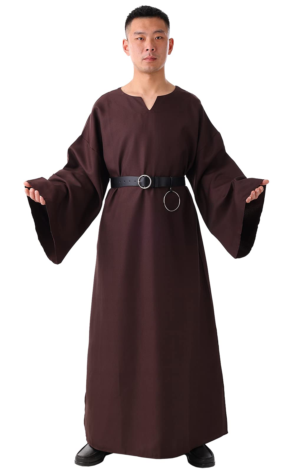 BLESSUME Medieval Wicca Pagan Ritual Robe with Belt