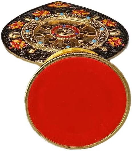 Peaceful Wheel of Dharma Statue - Gold Alloy Lotus Design for Zen Decor & Mindfulness, Spiritual Tabletop Art for Meditation, Yoga Studio & Home Office