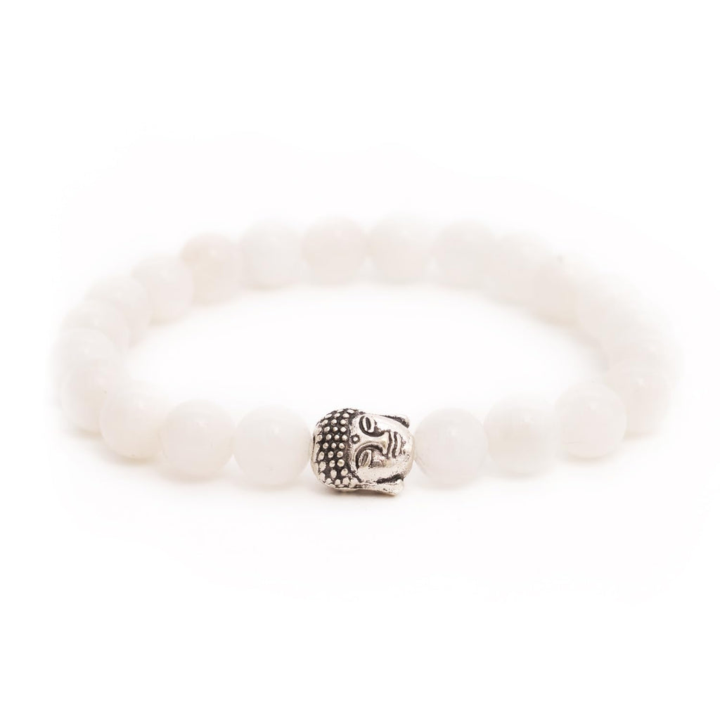 BERGERLIN Buddha Armband - Naturstein geprüft in Deutschland, mit echten Naturstein oder Lavastein Perlen - Naturstein Armband mit Echtheitszertifikat für Damen und Herren