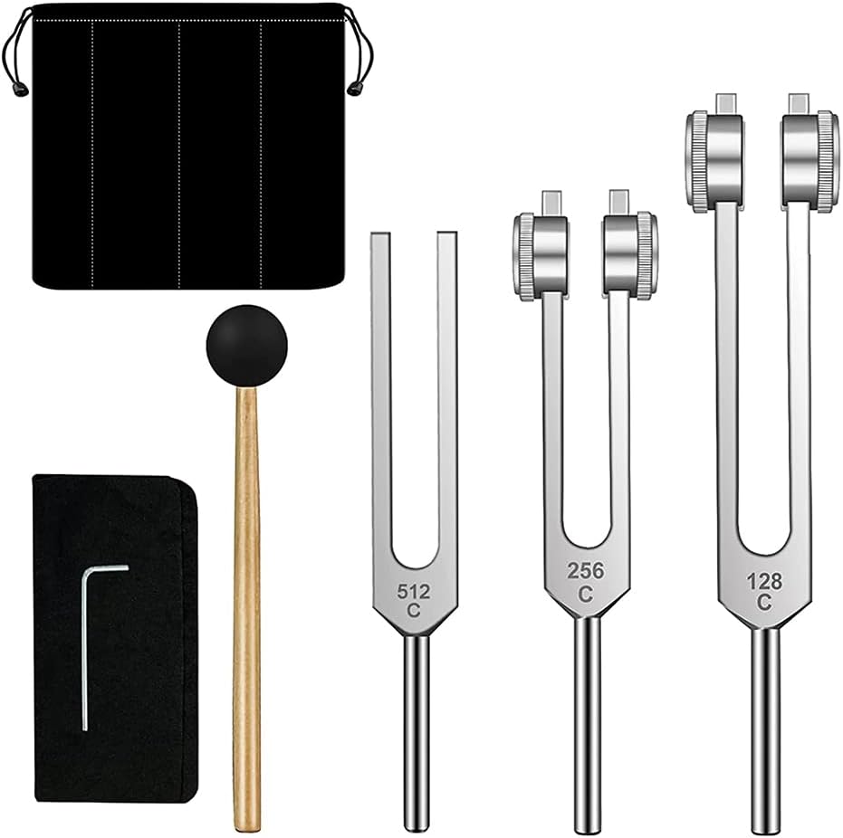 Ocnvlia Tuning Fork Set - 128 Hz, 256 Hz, 512 Hz, Tuning Forks Perfect for Healing, Sound Therapy, Body, Mind and Soul