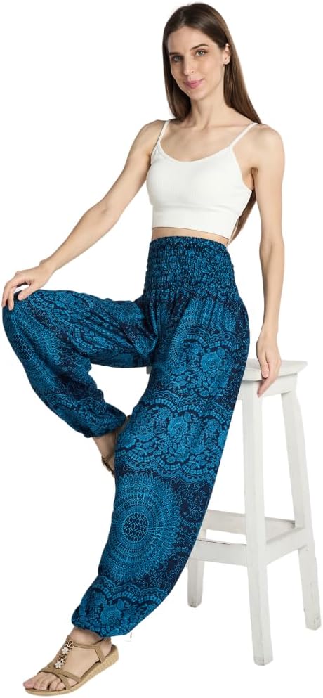 Tranquil Threads High-Waisted Boho Harem Yoga Pants for Women