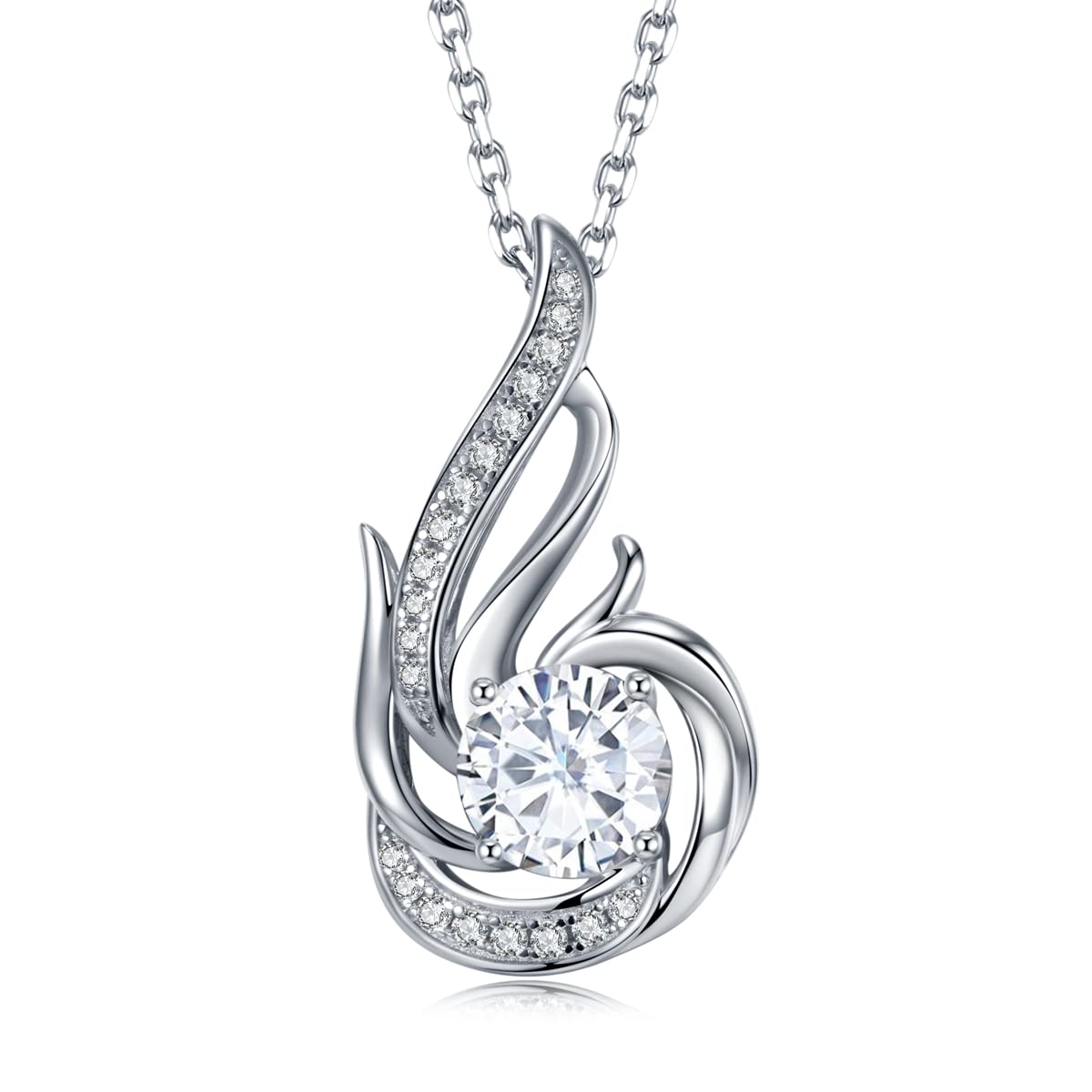 Sterling Silber Geburtsstein Halskette für Frauen erstellt oder echte Edelstein Phoenix Halsketten Geburtstag Jubiläum Schmuck Geschenke für Frauen Mädchen Mama, justierbare Kette
