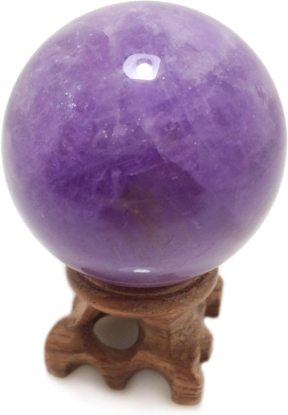 Amethyst Crystal Sphere, Rare Purple Power Stone Ball for Crystal Healing, Meditation, Scrying, Feng Shui, Hand-Made