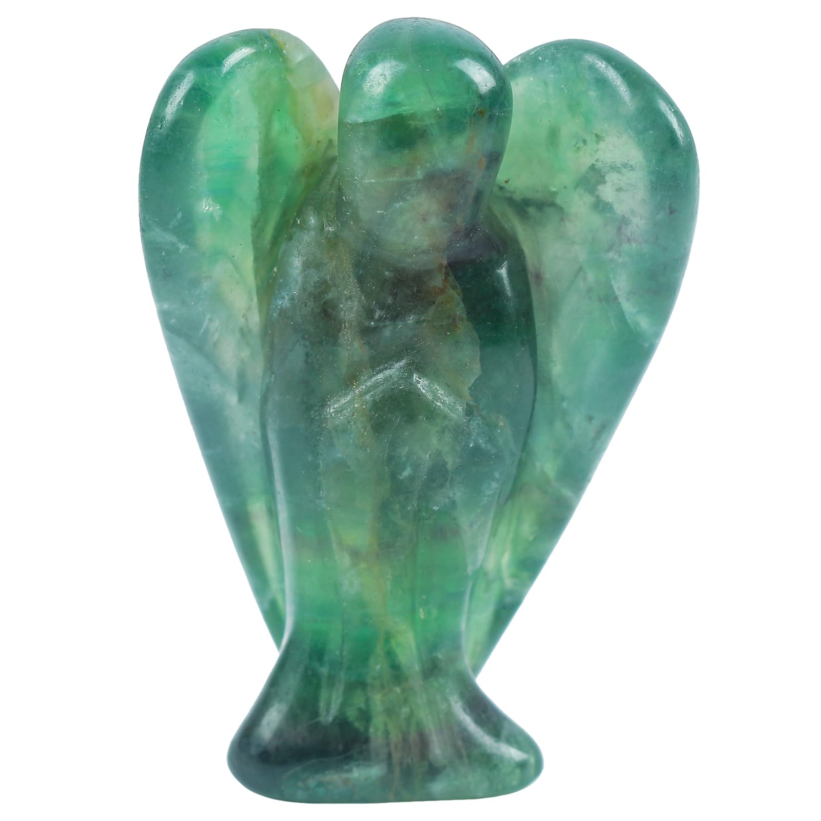 Natural Kambaba Jasper Guardian Angel Statue, Hand Carved Stone Healing Crystal Bag Figures Decoration, 5 cm