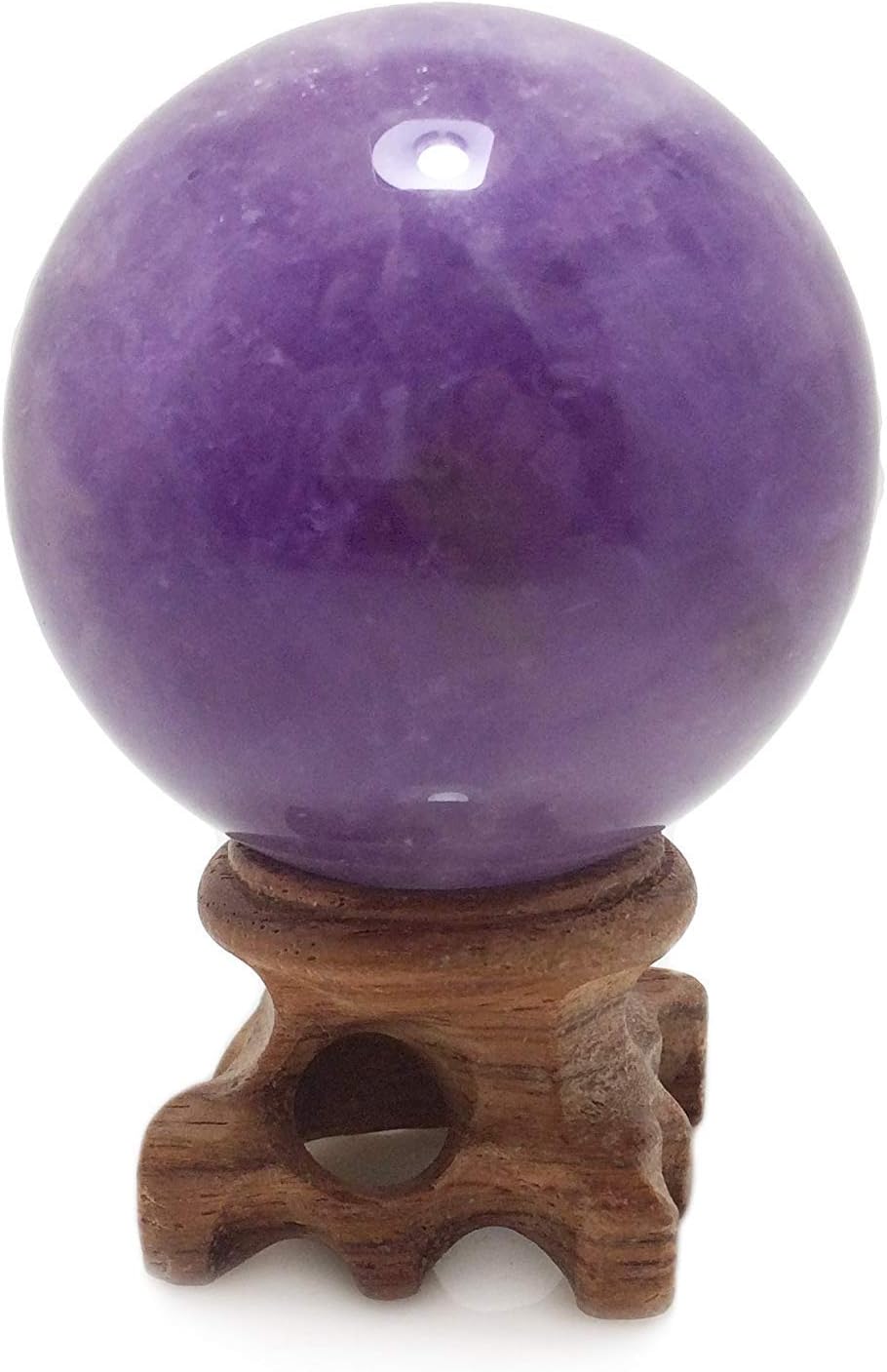 Amethyst Crystal Sphere, Rare Purple Power Stone Ball for Crystal Healing, Meditation, Scrying, Feng Shui, Hand-Made