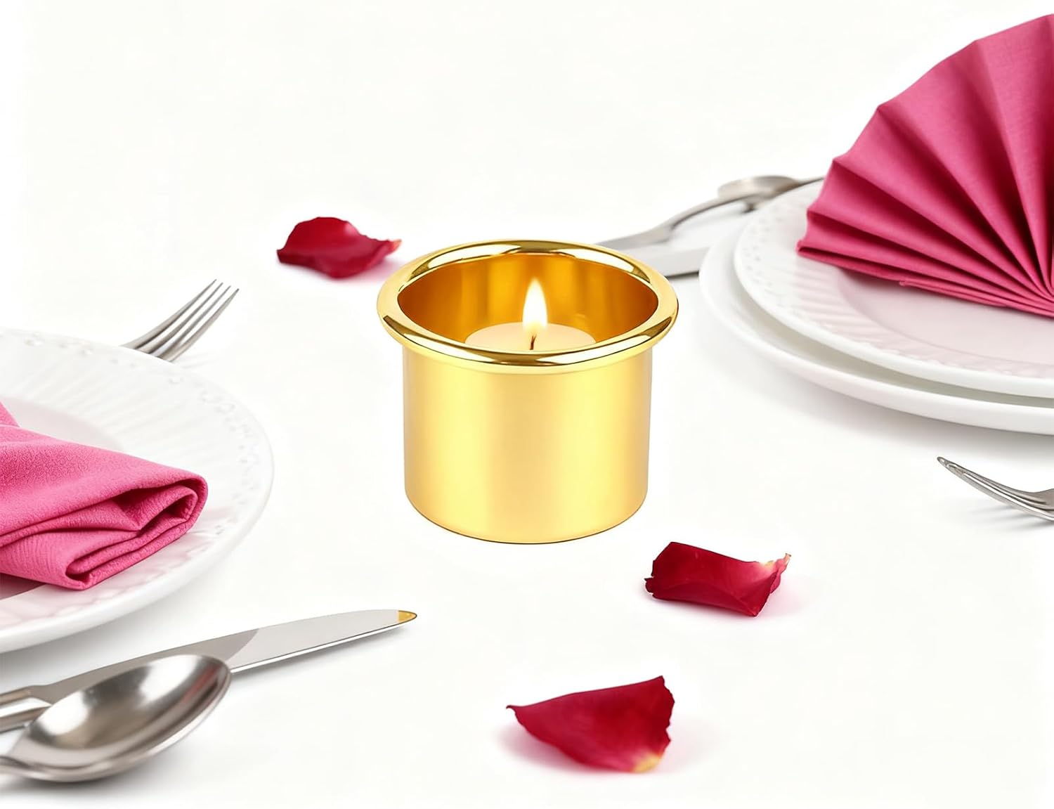 20 Stück Kerzenhalter für Stabkerzen Gold, Kerzeneinsatz, Kerzenhalter Metall Klein, Kerzentüllen, Kerzen-Halter aus Metall Gilt für Halloween, Ostern Szenen und Weihnachten