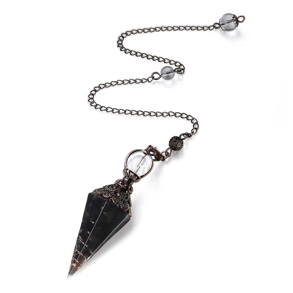 Harz Aquamarin Pendulum Edelstein Pendel Kristall, Heilsteine Natürliches Sechseckiges Edelstein Kristall Ornamente für Hexerei Zeremonie, Wahrsagen, Reiki Heilung und Esoterik Geschenke