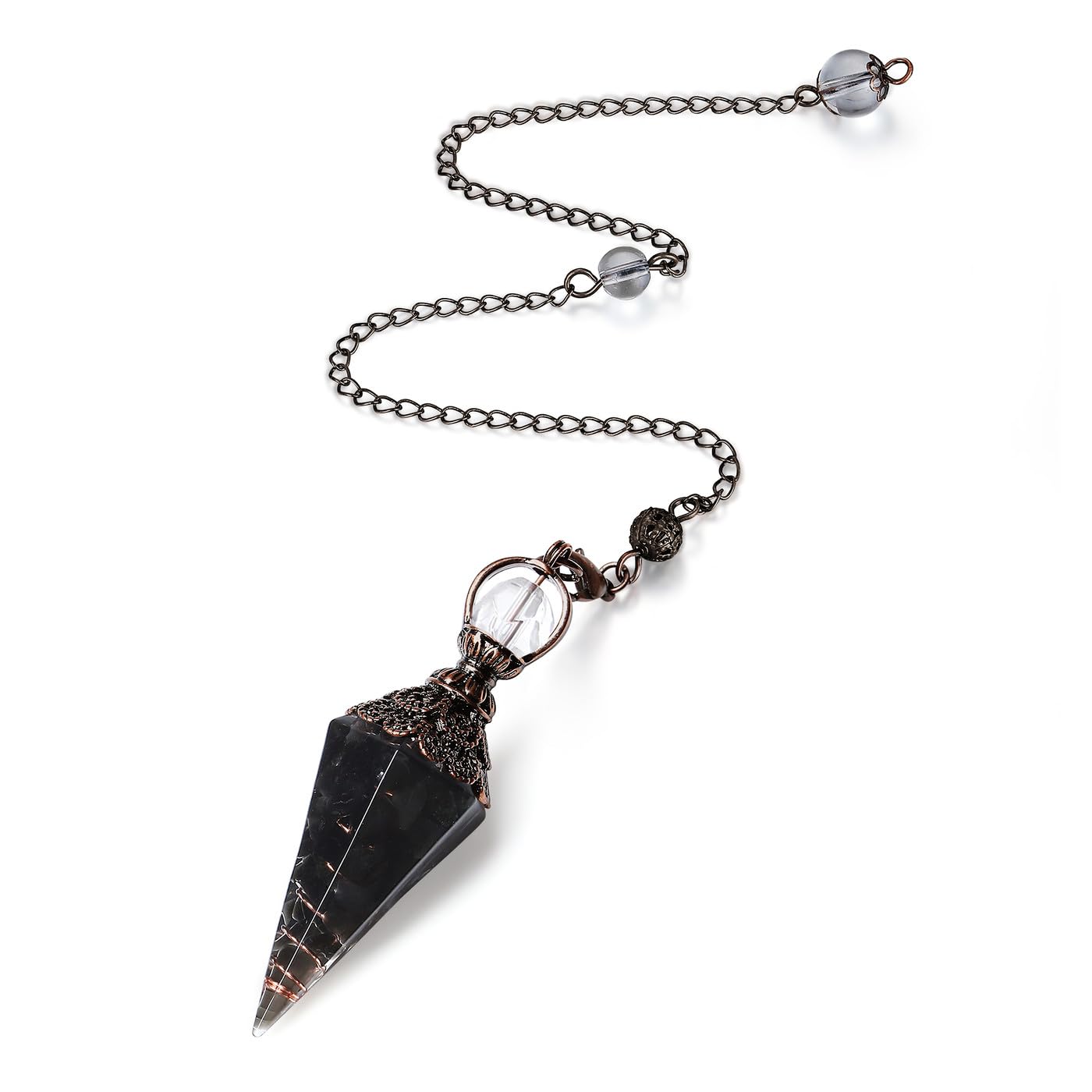 Harz Aquamarin Pendulum Edelstein Pendel Kristall, Heilsteine Natürliches Sechseckiges Edelstein Kristall Ornamente für Hexerei Zeremonie, Wahrsagen, Reiki Heilung und Esoterik Geschenke