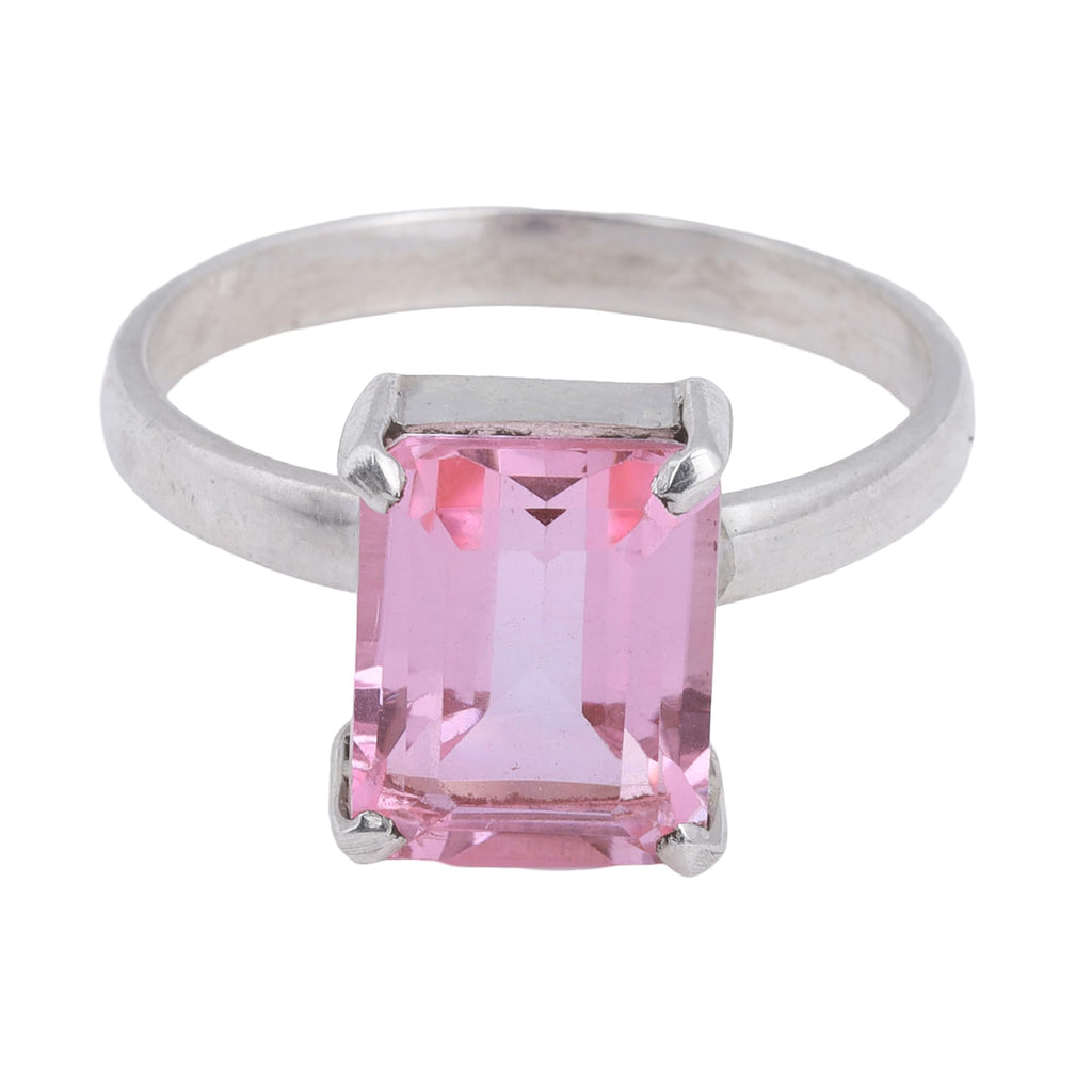 Kunzite Quartz Ring 925 Sterling Silver Ring Handmade Faceted Gemstone Rings for Women (56)